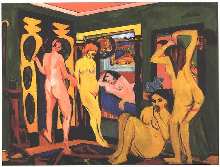 Ernst Ludwig Kirchner Bathing women in a room China oil painting art